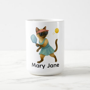 Caneca De Café Pickleball para amantes de gatos siameses