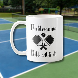 Caneca De Café Pickleball Picklemania Dill Com Tiro Engraçado