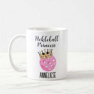 Caneca De Café Pickleball Princesa Rosa Personalizada