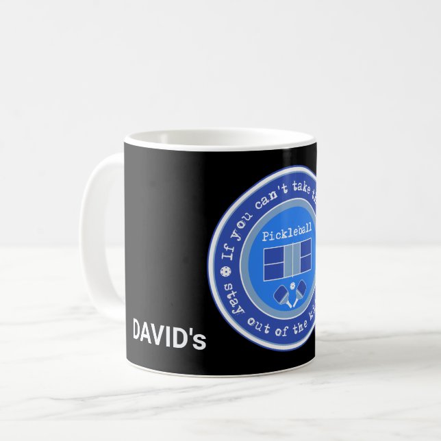 Caneca De Café Pickleball: Se você não aguenta o calor, Café azul (Frente Esquerda)