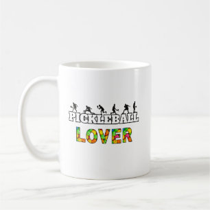 Caneca De Café Pickleball Word Male Silhouettes Lover Ball
