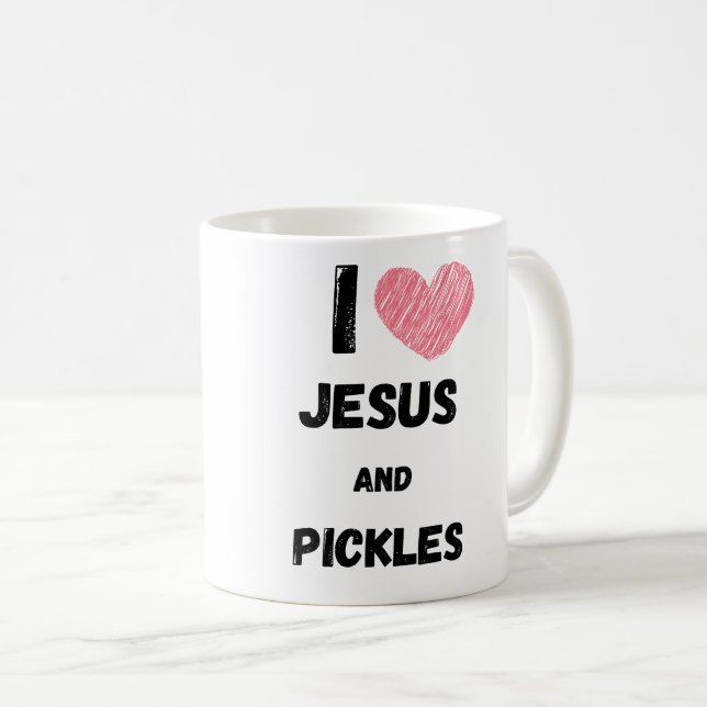 Caneca De Café Pickles and Jesus Religious (Frente Esquerda)