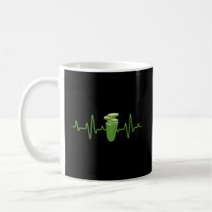 Caneca De Café Picle Cucumber Heartbeat Picle Veggie