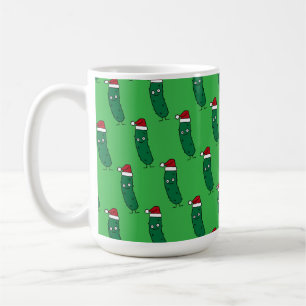 Caneca De Café Picles de Dill de Natal usando um Chapéu de Papai