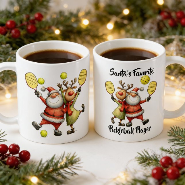 Caneca De Café Picles engraçados de natal de pickleball (funny christmas pickleball mug)
