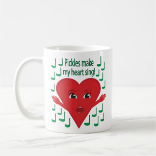 Caneca De Café "Picles fazem meu coração cantar!" Coração Cantant