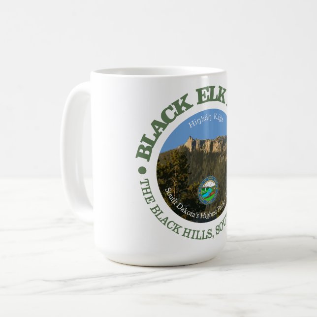 Caneca De Café Pico de Elk Negro (Frente Esquerda)