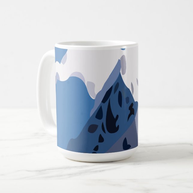 Caneca De Café Picos de Montanhas Natureza (Frente Esquerda)