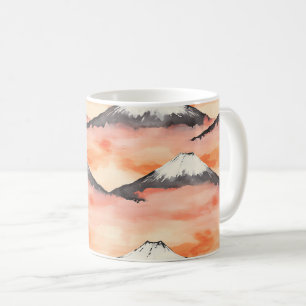 Caneca De Café Picos do Pôr do Sol – Paisagem de Sonho da Montanh