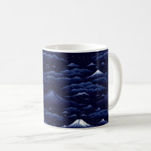 Caneca De Café Picos Estrelados – Céu da Montanha à Meia-Noite (1
