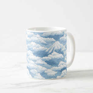 Caneca De Café Picos Nebulosos – Paisagem Montanhosa em Aquarela
