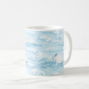 Caneca De Café Picos Nebulosos – Paisagem Montanhosa em Aquarela