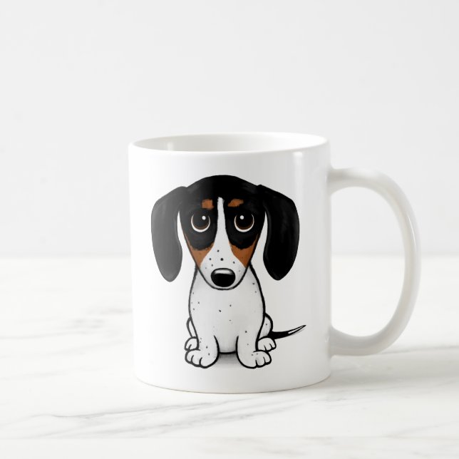 Caneca De Café Piebald Dachshund | Cãozinho Cachorro Cachorro (Direita)