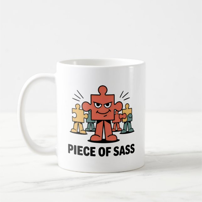 Caneca De Café Piece of Sass Mug – Bold & Funny Puzzle Lover Gift (Esquerda)