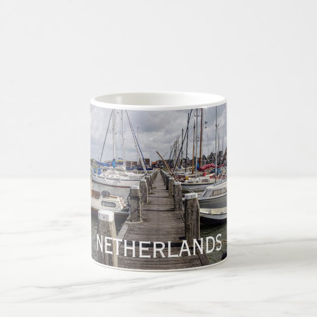 Caneca De Café Pier com barcos e iates em Marken Países Baixos (Centro)