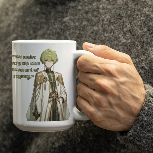Caneca De Café Piercing de orelha Royal Anime Guy (Criador carregado)