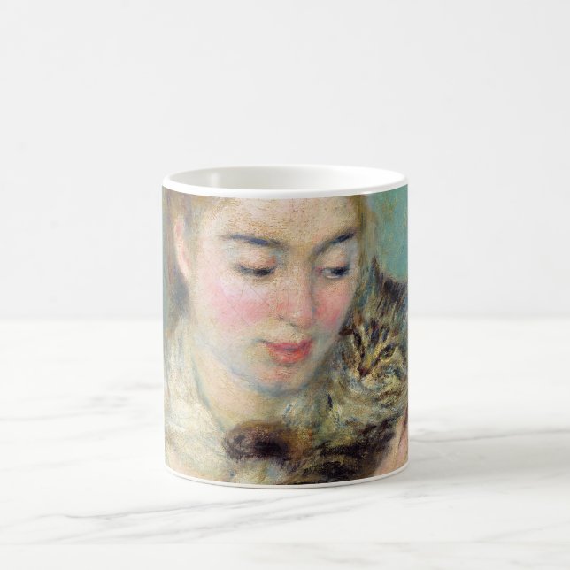Caneca De Café Pierre-Auguste Renoir - Mulher com gato (Centro)