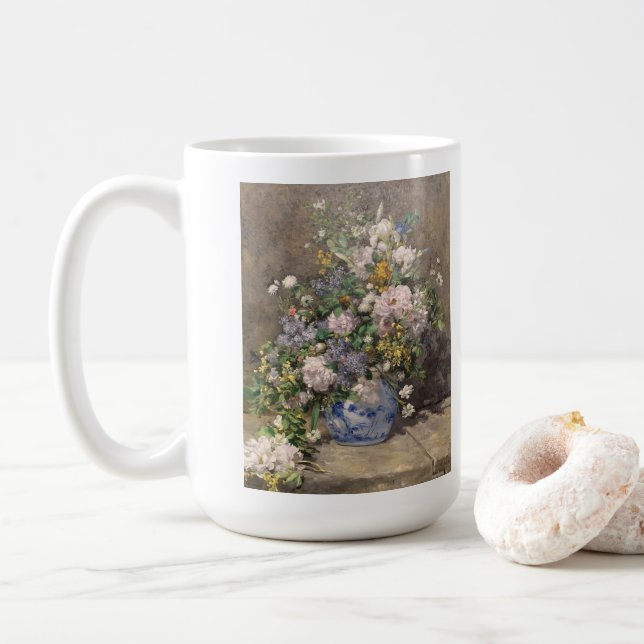 Caneca De Café Pierre-Auguste Renoir Primavera Buquê (Com Donut)
