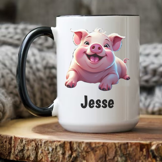 Caneca De Café Pig Feliz (Personalized gift mug)