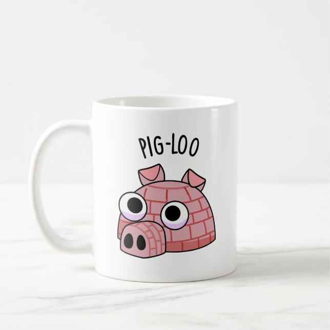 Caneca De Café Pig-loo Funny Igloo Pun (Esquerda)