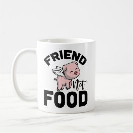 Caneca De Café Pig Lover Mug: Amigo Não Comida