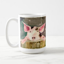 Caneca De Café Pig Mug De Inverno