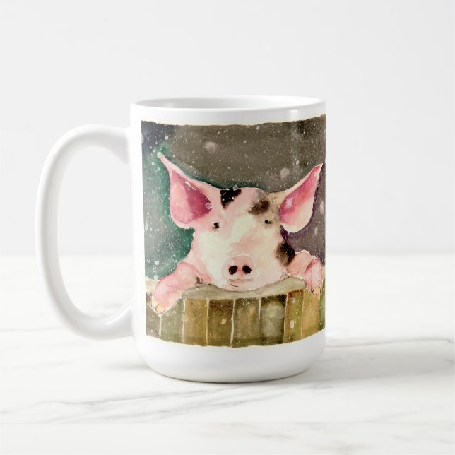Caneca De Café Pig Mug De Inverno (Esquerda)