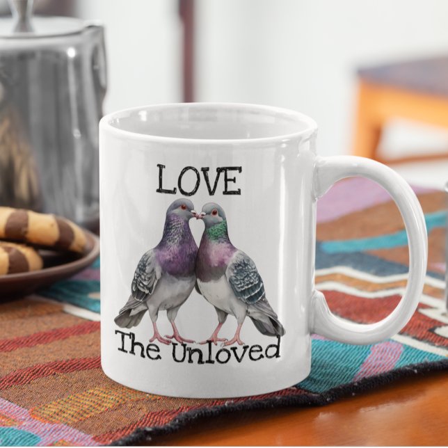 Caneca De Café Pigeon ama as aves selvagens urbanas não amadas (Criador carregado)