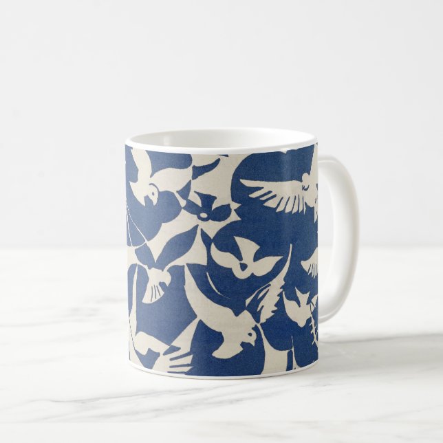 Caneca De Café Pigeons - Padrão (Frente Esquerda)