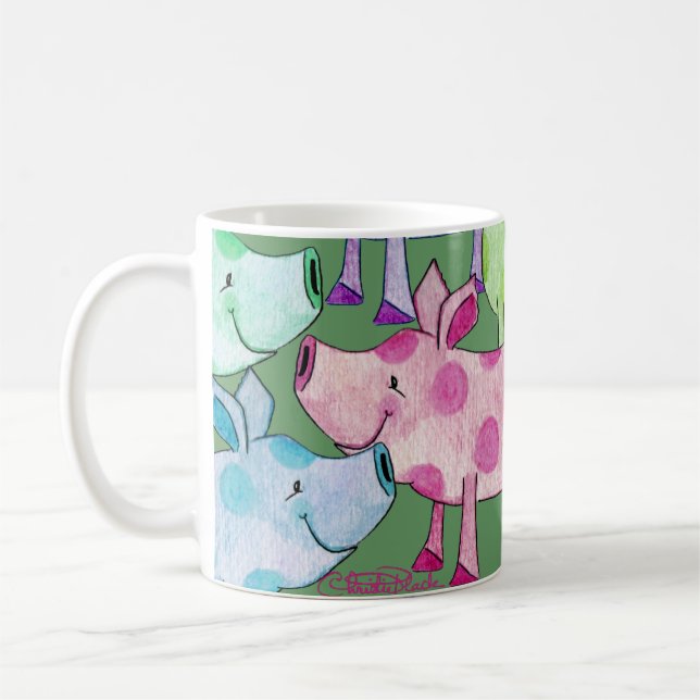 Caneca De Café Piggy Collage (Esquerda)