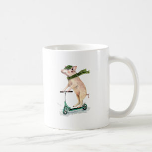 Caneca De Café Piggy on a scooter