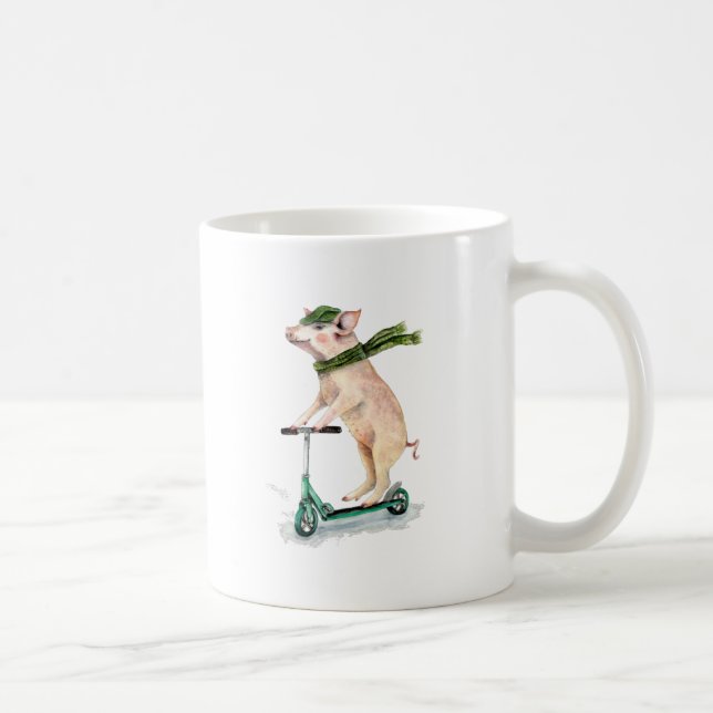 Caneca De Café Piggy on a scooter (Direita)