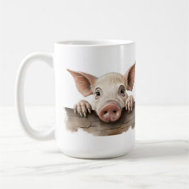 CANECA DE CAFÉ PIGLET ADORÁVEL A PEGAR SOBRE A CERCA