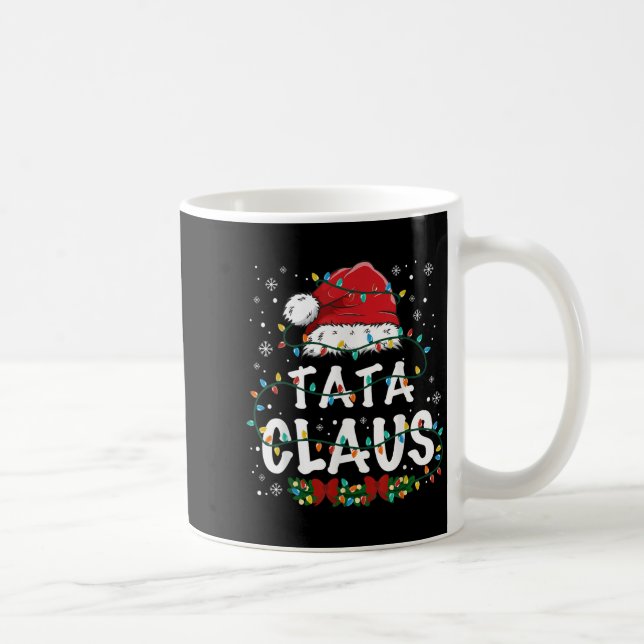 Caneca De Café Pijama de Natal engraçado da Família Claus Luzes C (Direita)