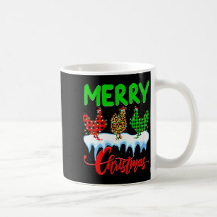 Caneca De Café Pijamas de Natal Alegre de Frango Feminino Leopard