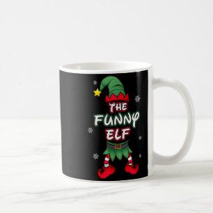 Caneca De Café Pijamas de Natal engraçados de elfo Pjs Família co