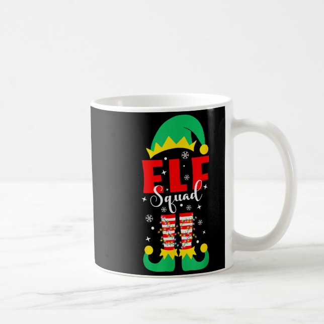 Caneca De Café Pijamas Natalinas Combinando Família de Elfos Dive (Direita)