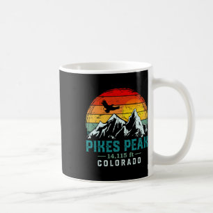 Caneca De Café Pikes Peak Montanha Colorado Retro Hiki Desgastado