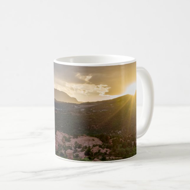 Caneca De Café Pikes Pico Cama Pôr do Sol Clássico (Frente Esquerda)
