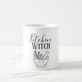 Caneca De Café Pilão e Almofariz Botânico Cozinha da Bruxa