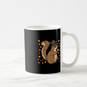 Caneca De Café Pilgrim Squirrel Cute Ação de Graças outono Ani