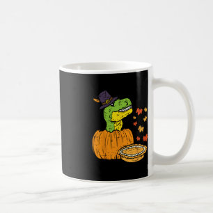 Caneca De Café Pilgrim Trex Dinosaur Pumpkin Pie Kid de Ação de G