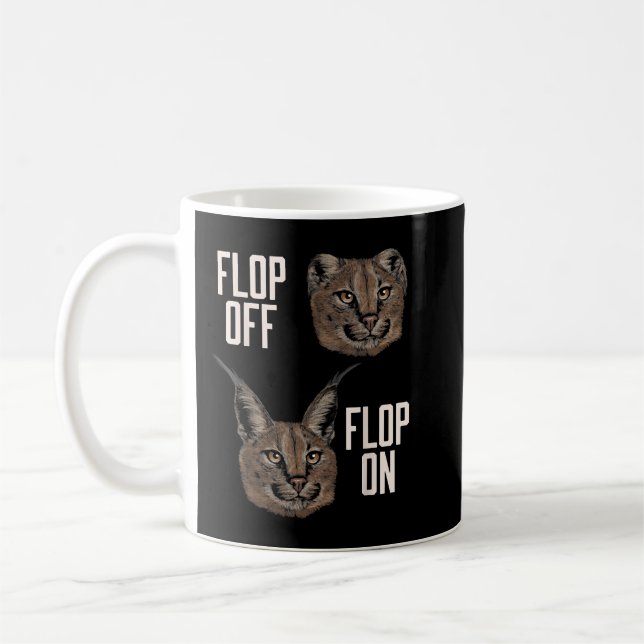 Caneca De Café Pilha De Gato Caracal Grande Floppa (Esquerda)
