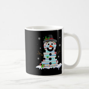 Caneca De Café Pilha de Livros de Boneco de Neve Bibliotecária Am
