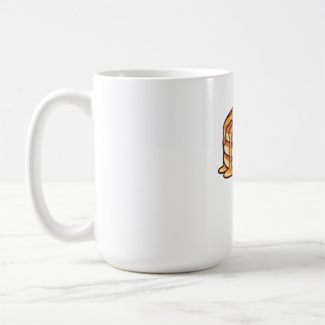 Caneca De Café Pilha de Panqueca Kawaii Fofa com Xarope e Frutas (Esquerda)
