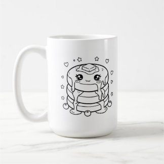 Caneca De Café Pilha de panquecas kawaii para colorir