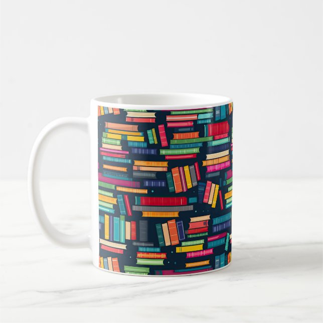 Caneca De Café Pilhas de Livro Mug (Esquerda)