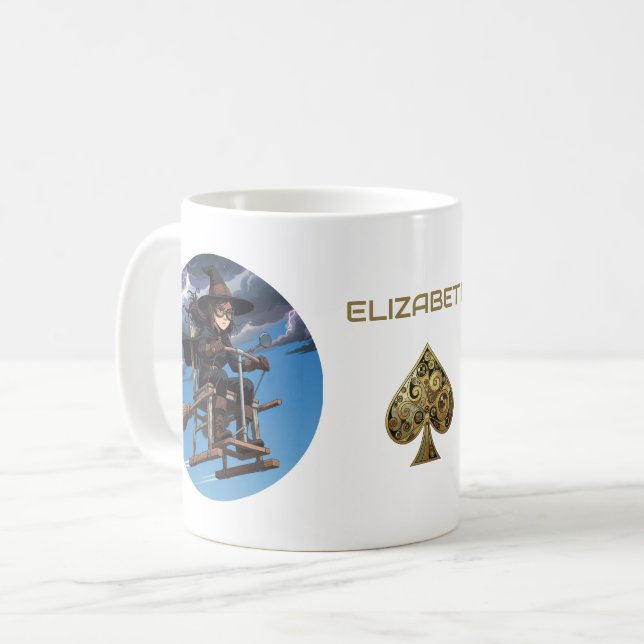 Caneca De Café Piloto Bruxa Fofa (Frente Esquerda)