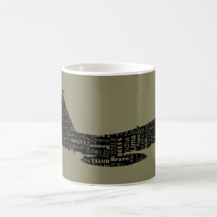 Caneca De Café Piloto de alfabeto fonético de jato militar