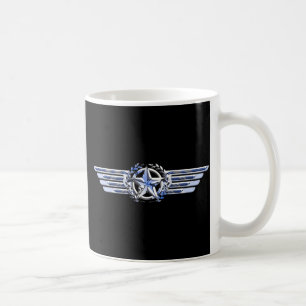 Caneca De Café Piloto De Ar Geral Chrome Tal Como Star Wings Blac